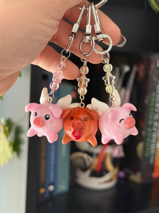 Porte clé cochon ailé