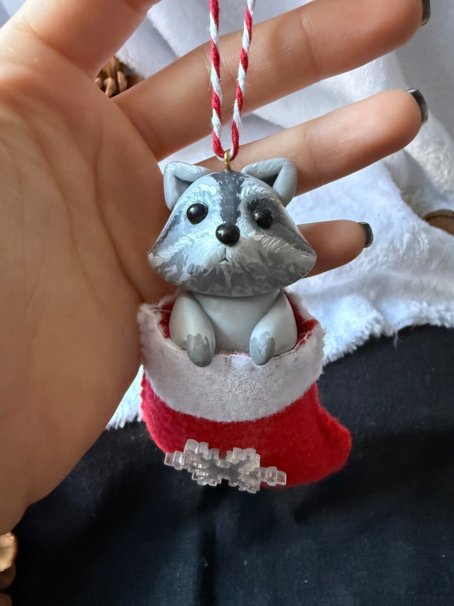 Ornement chaussette compagnon (rouge)