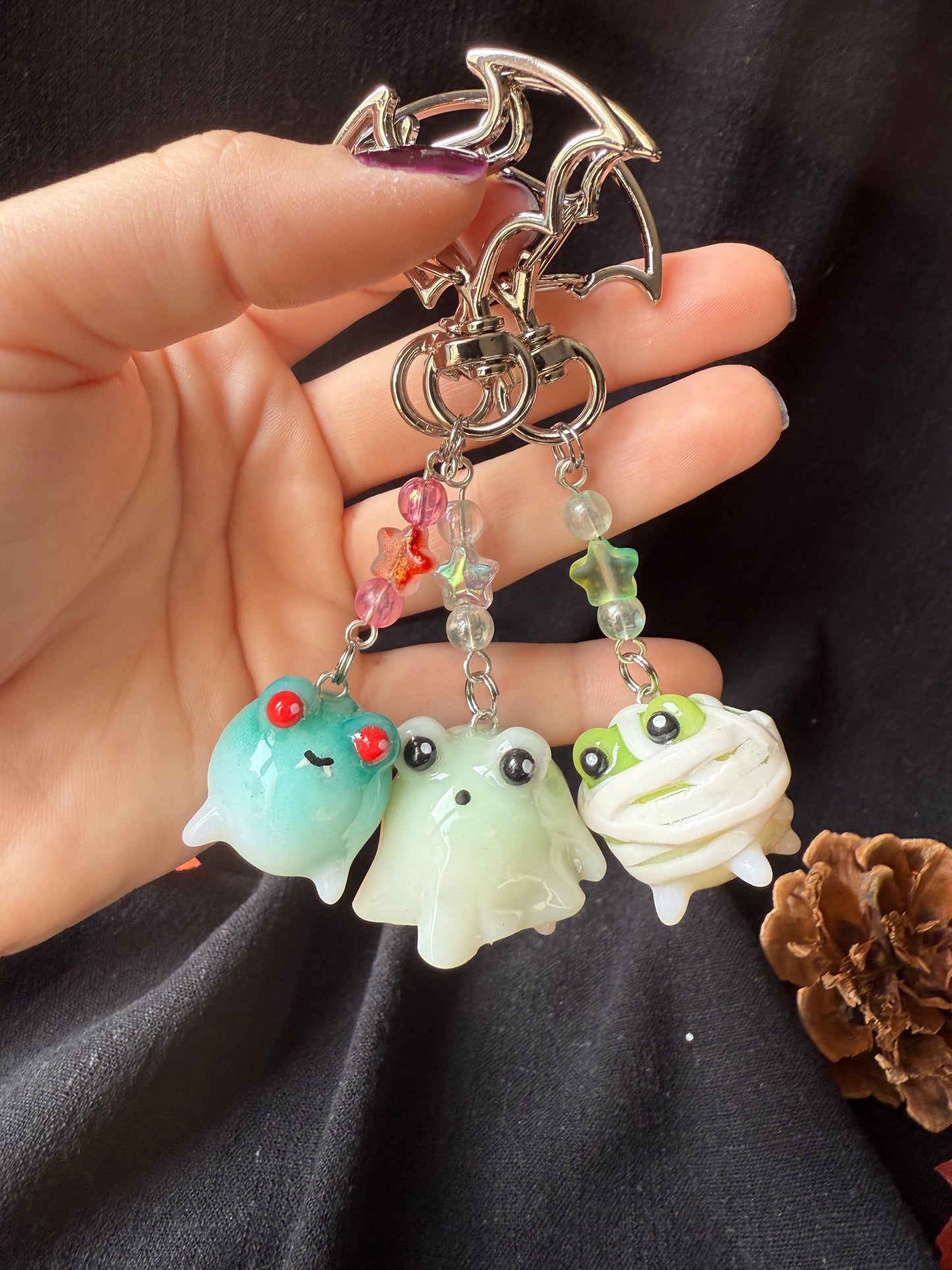 Porte clés grenouille d’Halloween