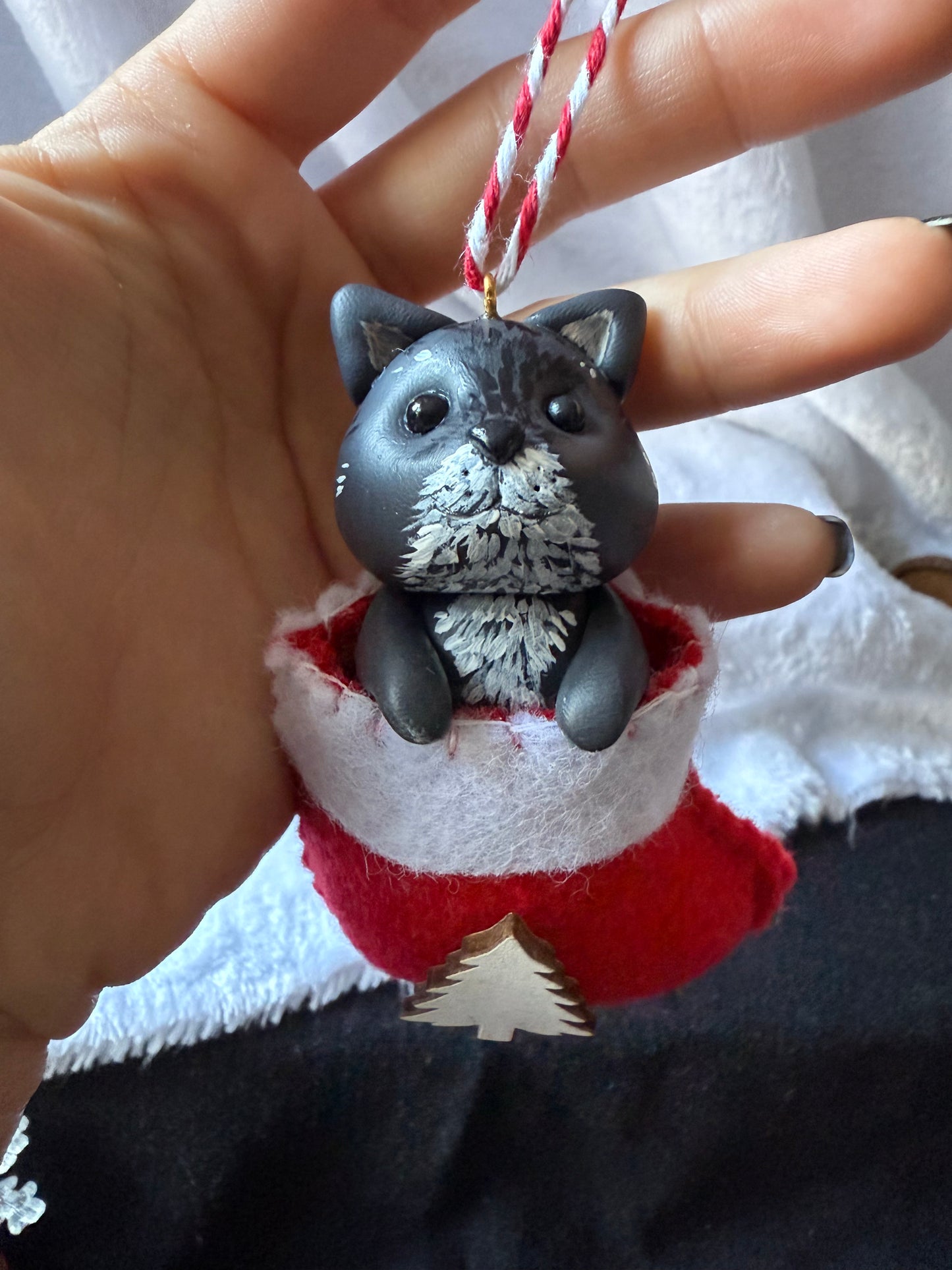 Ornement chaussette compagnon (rouge)