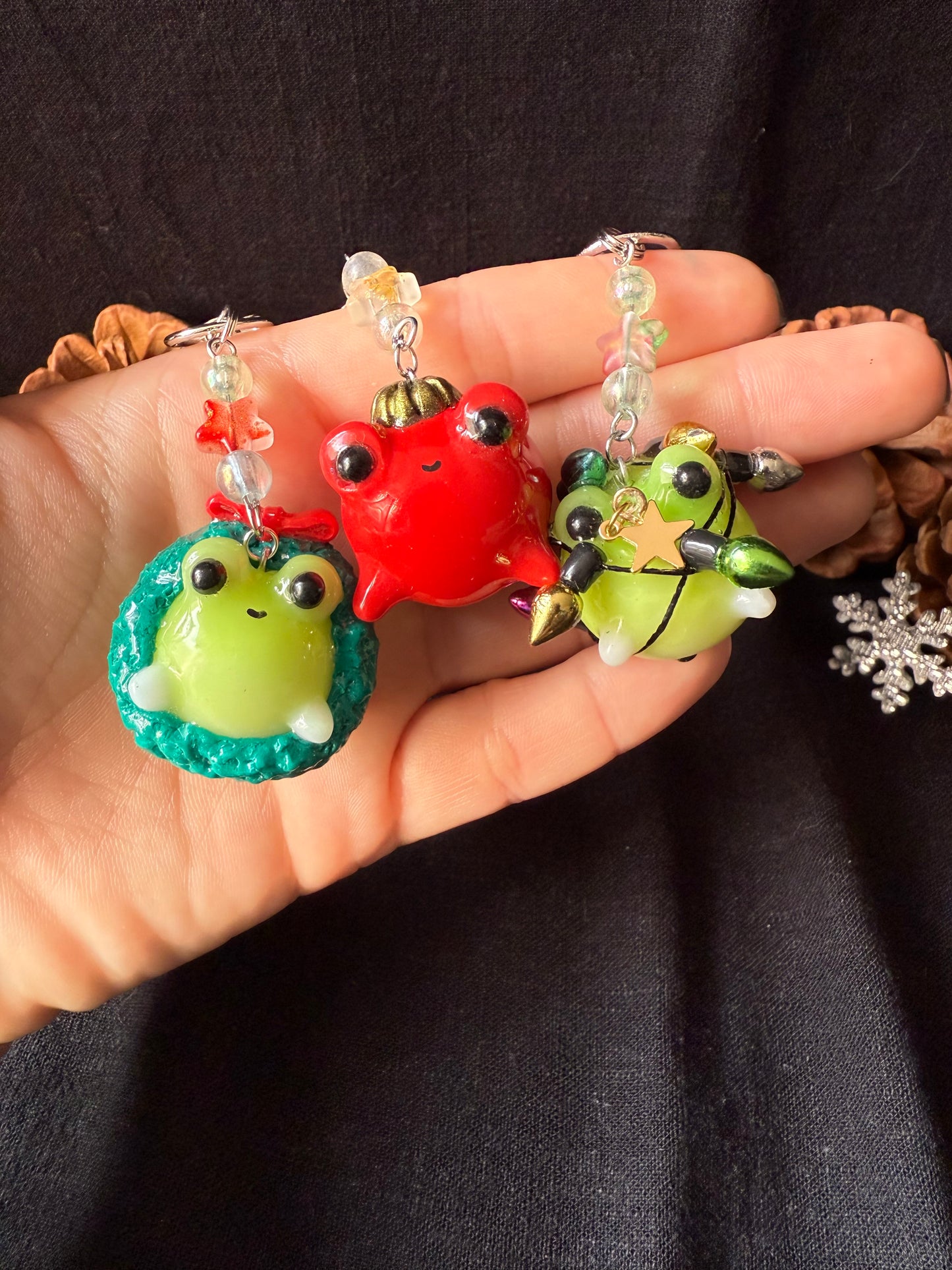 Porte clé grenouille d’hiver