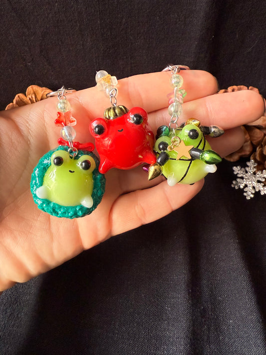 Porte clé grenouille d’hiver