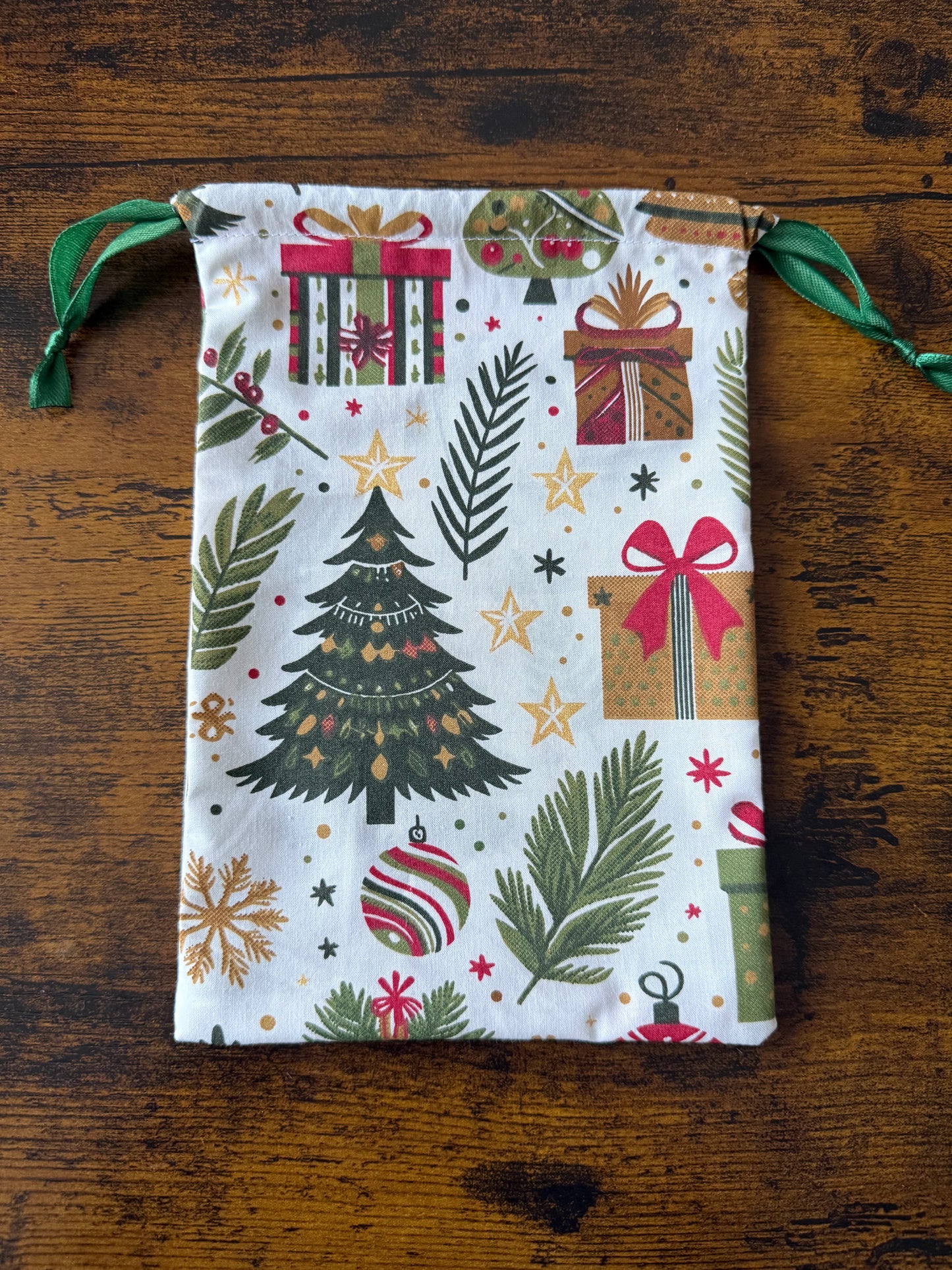 Pochon cadeau blanc et vert